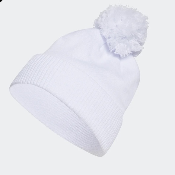 adidas Other - Adidas cuffed white pom top beanie